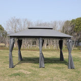 13x10 Outdoor Patio Gazebo Canopy Tent With Ventilated Double Roof And Mosquito net W419P282068