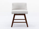 Counter Height Swivel Barstools, 26'' H Seat Height Upholstered Bar Stools Set of 2, Fabric in Ivory W1143P151490