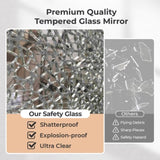 White Particleboard LED Mirror Cabinet , Acrylic Frame, 1 Door, 4 Shelves, with Time & 64671895