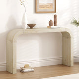 Mirod 52" Wood Console Table with Curved Edge, Natural Texture, Perfect for Entryways and Living N760P281360N