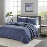3 Piece Quilt Set Navy King/Cal King B035129035