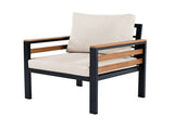 GO 4-Piece Outdoor Furniture Sofa Set for 5 People Acacia Wood Armrests, Patio Conversation Set 17993657
