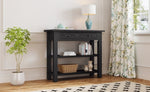 ZUN TREXM Retro Console Table with Drawer and Two Sturdy Shelves for Entryway, Living Room N715P195561B