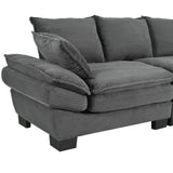 U-Style 85.4" Modern Curved Sofa, Back Upholstered Couch with 2 Decorative Throw Pillows, Corduroy N711P192059E