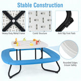 Kids Picnic Table Outdoor Activity Table With Umbrella -White 04049957