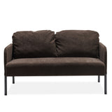 Brown 2 Seater Polyester Fabric Sofa, Modern Loveseat Sofa, Comfy Small Couches for Small Space W1164P239079