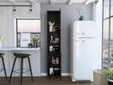 Hobart Pantry, Four Legs, Three Interior Shelves, Two Shelves, Two Cabinets -Black B07091870