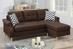 ZUN Living Room Corner Sectional Dark Coffee Polyfiber Chaise sofa Reversible Sectional HS00F6457-ID-AHD