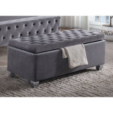 Grey Tufted Storage Bench B062P189113
