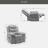 ZUN Power Recliner Chair with Adjustable Massage Function, Velvet Electric Power Chair for Elderly with W1998120245