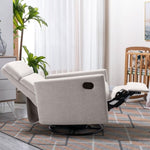 ZUN Modern Upholstered Rocker Nursery Chair Plush Seating Glider Swivel Recliner Chair, Tan 43718579