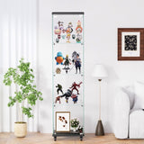 4 Tier Glass Display, Single Door Glass with Lock and Wheels, Floor Standing Storage W1668P241902