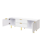 ZUN Modern warm white TV cabinet , for Living Room Bedroom W331P240826