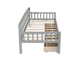 Twin-size Pine Wood Daybed with two Storage Drawers, Sofa Bed with Bed Platform of 10 Support W504P181786