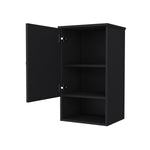 ZUN Carrizo Medicine Cabinet in Melamine With One Door, Black B128P237146