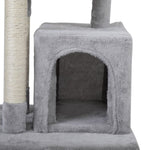 ZUN Double Level Cat Tree Stand House Furniture Kittens Activity Tower Posts Kitty Pet Play House W2181P190604