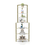 ZUN 6-Tier Corner Open Shelf Modern Bookcase Wood Rack Freestanding Shelving Unit,Plant Album Trinket W2167P207457