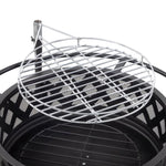 ZUN 30in Outdoor Metal Fire Pit with Cooking Grates Black 29194477