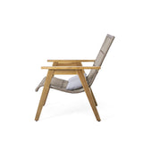 ZUN Set of 2, Acacia Wood Cape Woven Wicker Large Lounge Chair with Pillow for Patio, Deck, Yard, Lawn 73165.00