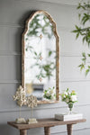 ZUN 22" x 48" Large Cream & Gold Framed Wall Mirror, Wood Arched Mirror with Decorative Window Look for W2078P155651