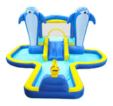 8 in1 Inflatable slide water park trampoline bouncing house outdoor garden with Dolphin sprinkler & 05034806