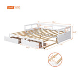Wooden Daybed with Trundle Bed and Two Storage Drawers , Extendable Bed Daybed,Sofa Bed for Bedroom WF194973AAK