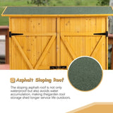 ZUN Outdoor Storage Shed with Lockable Door, Wooden Tool Storage Shed with Detachable Shelves and Pitch 28814055