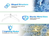 6FT Blue Gradient Flocked Pencil Christmas Tree with 200 Warm White LED Lights, 485 Tips, Hinged 23434285