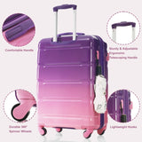 Luggage Sets 5 Piece, 20-inch with USB Port, ABS Durable Suitcase with Travel Bag, ABSPC Hard Shell N726P265424P