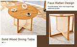 Chinese countryside retro solid wood round simple modern imitation rattan wooden W1512P355085