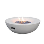 ZUN 42 Inch Outdoor Concrete Propane gas Fire Pit bowl in Antique white color W2620P182362