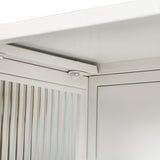 27.56"Glass Doors Modern Two-door Wall Cabinet with Featuring Three-tier Storage for Entryway Living W757119328