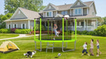 ZUN 10FT Trampoline for Kids, Basketball Hoop and Ladder, Outdoor Kids Trampoline with Safety 41678425