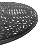 48-inch Cast Aluminum Patio Dining Table with Black Frame and Umbrella Hole W1710P166023