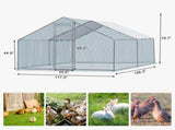 13 x 10 ft Large Metal Chicken Coop, Walk-in Poultry Cage Chicken Hen Run House with Waterproof 35453642