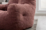 010-Soft Teddy Fabric Tufted Foam Bean Bag Chair With Teddy Fabric Bean Paste Red W52753863