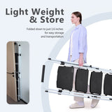 White four-step ladder, light folding four-step stool, wide anti-skid pedal and safety handle, W2717P239467