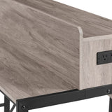 59 inch bar table, dining table, sofa table with power socket and LED light, 3 saddle stools, W2972P313230