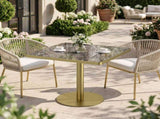31.5"Square Modern Tulip Dining Table, Sintered Stone Tabletop with Luxury Faux Marble Print, W3316P543040