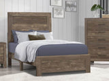 Rustic Brown Finish 1pc Twin Size Bed Panel Headboard Footboard Wooden Bedroom Furniture B01154136