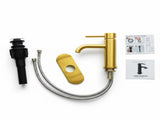 Single Handle Bathroom Faucet Lavatory Faucet Stainless Steel Single Hole-T10, Brushed GoldUnable 57713615