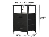 3-Drawer Melamine-Faced Particleboard Nightstand Storage Cabinet 03100823