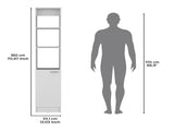 Linen Cabinet, 1 Door, 6 Shelves, White B097P199753
