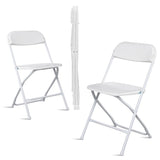 4pcs Injection Molding Classic Garden Plastic Folding Chair White 58509181