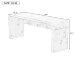 U_STYLE 60''Wooden Entryway Table with Burl Veneer, Console Table with 2 Large Drawers and Metal N711P216235B