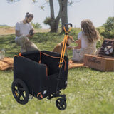 Foldable Pet Jogging Stroller Dog Carriers Bicycle Trailer Pet Dog Cat Bike Trailer Orange and Black W1364P214074