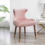 ZUN Lindale Contemporary Velvet Upholstered Nailhead Trim Accent Chair, Pink T2574P164506
