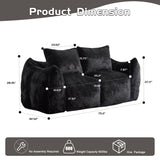 Giant Bean Bag Couch for Adults, Ultra Soft Fluffy Loveseat Bean Bag Sofa, Oversized Chase Lounge 58247801