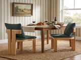 Indoor Boucle Dining Chair Set of 2, Rubber Wood Frame, Plush Green Boucle Seating, 250lbs Weight N779P379862G