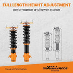 ZUN Adjustable Coilovers Suspension Lowering Kit For Subaru Impreza WRX 08-14 50443280